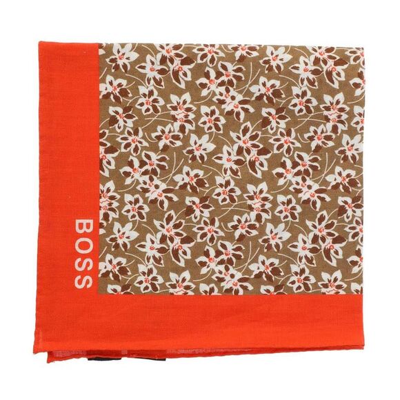 Hugo Boss Mens Printed Pocket Square / Beige